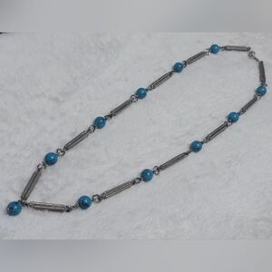 Vintage Necklace With Turquoise Glass Beads